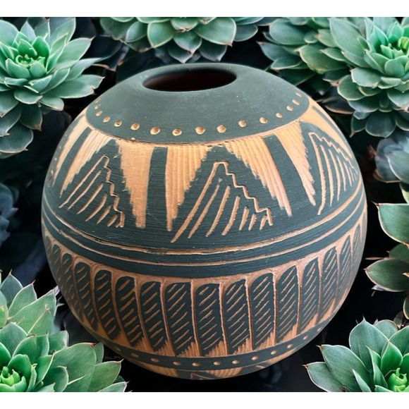Native American Pottery Cnayon De Chelly Chinle‎ Arizona Jackie Yazzie Sgraffito - Picture 4 of 11
